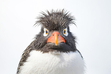 Obraz premium Close-up portrait of a Northern Rockhopper Penguin