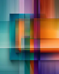 Abstract geometric background with vibrant colors and overlapping shapes.
