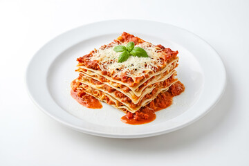 Lasagna on a White Plate