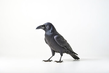 Obraz premium Black crow isolated on white background