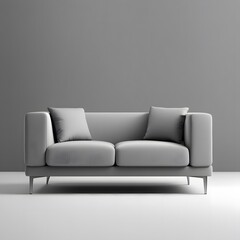 Fototapeta premium Luxury grey sofa furniture on a white background