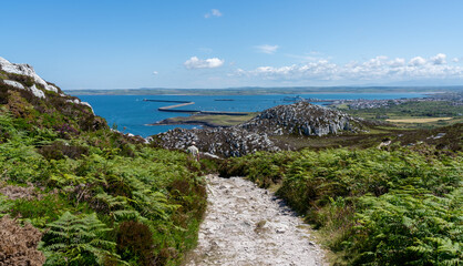 walking around Holyhead Breakwater park Anglesey