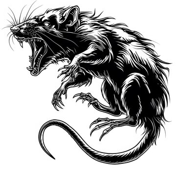 Scary Tattoo Design of a Evil Rat