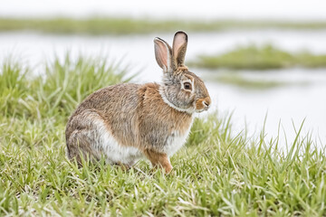 Fototapeta premium Wild Rabbit in Tall Grass