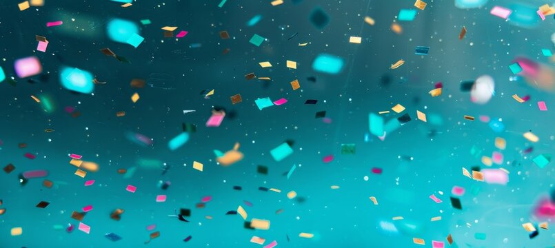 Minimalist confetti burst symbolizing successful corporate event outcome and joyous celebration