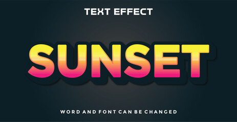 Sunset editable text effect