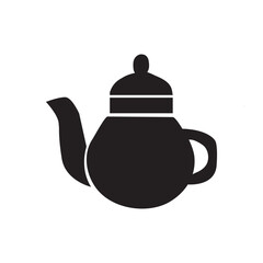 Teapot  silhouette icon vector simple illustration design,black and white on white background.