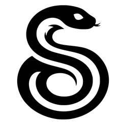 Naklejka premium black and white snake