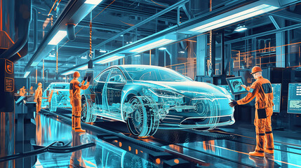 Car factory hologram
