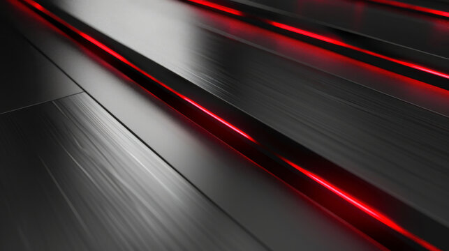 Brushed aluminum with glowing red lines: Sleek and industrial, ideal for tech presentations or modern product displays, the aluminum and red lines create a dynamic and advanced atmosphere