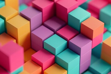 Obraz premium Abstract colorful cube pattern background.