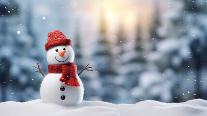 Obraz premium snowman in winter 