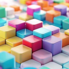 Obraz premium Abstract colorful blocks arranged in a pattern.