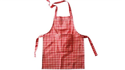 Red apron with a checkered pattern. AI generated.