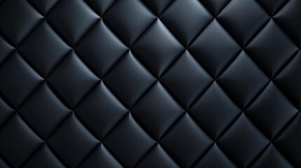 Naklejka premium Black quilted leather texture background.