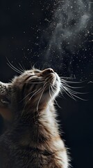 Close-up of a cute cat enjoying the beach