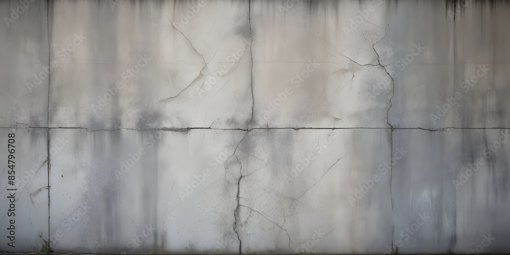 Wall mural Weathered concrete surface background with uneven textures and faded colors