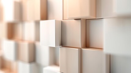 Obraz premium Abstract background with white cubes in a grid pattern.