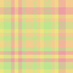 Clan pattern textile texture, mexico tartan check fabric. Customize vector background seamless plaid in amber and green colors.