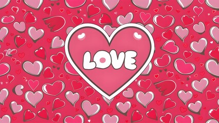 valentine background pink with white bubble love heart pink background with a pattern and white hearts in the style of vibrant cartoonish