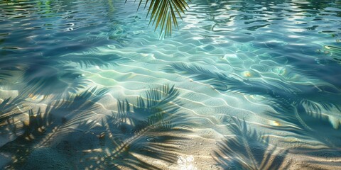 Palm Tree Shadows on Rippling Water