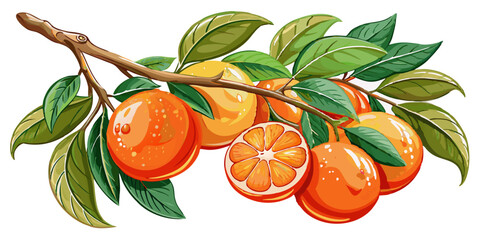 illustration of a branch of a grapefruits