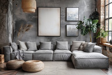 Modern Sectional Sofa in Neutral Living Room