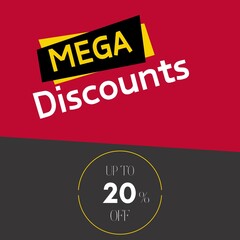 Mega sale, big sale banner, colorful modern sale banner design template, new look creative business banner design, business promotion poster, mega discount banner