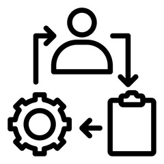 Procedures outline icon vector for mobile app, website, logo and presentation design.