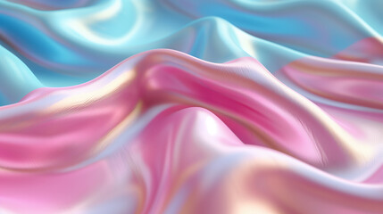 Obraz premium Pink and blue satin fabric waving