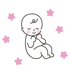 幸せそうな赤ちゃんのイラスト