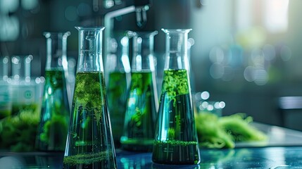 tubes of spirulina close-up on the table