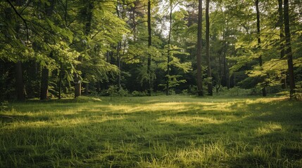 Obraz premium Forest and grassy meadow