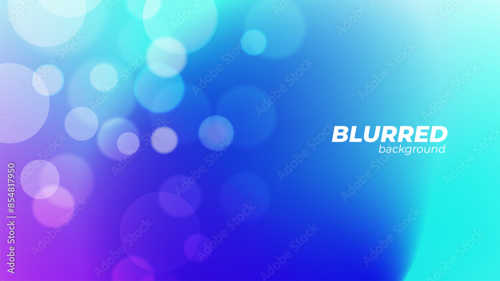 Fototapete Blurred background with bokeh lights. Abstract light effect. Defocused circle shapes. Vector illustration.