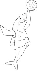 Shark Volleyball player Volleyball Animal Vector Graphic Art Illustration
