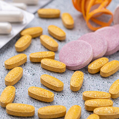 Variety of medicines and drugs.Medicine and healthcare concept