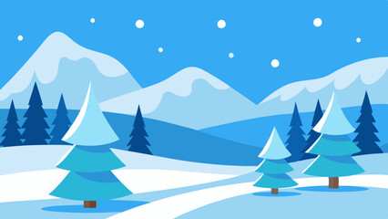 Fototapeta premium Winter landscape with snow-covered trees