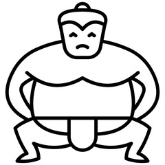 Sumo Wrestler Lineart