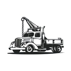 Naklejka premium Tow or Crane Load Hook Logo Illustration Square for Towing Truck logo