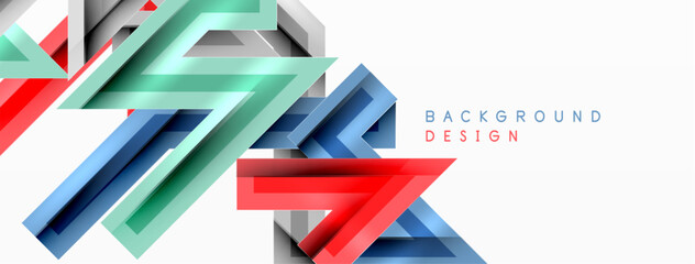 Line zig zag dynamic geometric abstract background. Colorful lines with shadow and light effects, various routes concept. Vector Illustration For Wallpaper, Banner, Background, Card