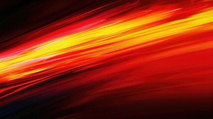 Abstract motion blur of vibrant red and yellow light streaks creating dynamic energy on a dark background.