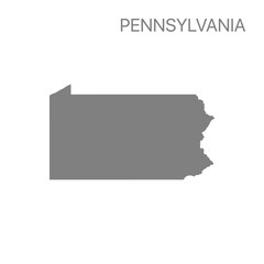 High quality detailed map Pennsylvaniaa commonwealth