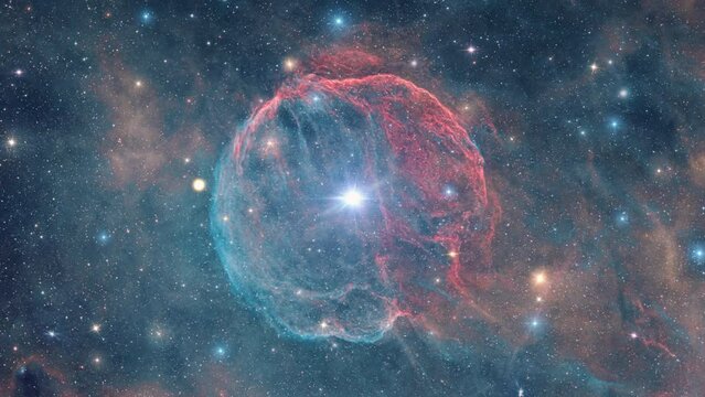 Space Travel The Medulla Nebula. Space Flight to star field Galaxy and Nebulae deep space exploration. 4K 3D seamless looping Flight to Tarantula Nebula. Elements furnished by NASA image. 