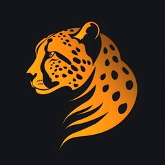cheetah design illustration. head cheetah Silhouette. Made with generative ai