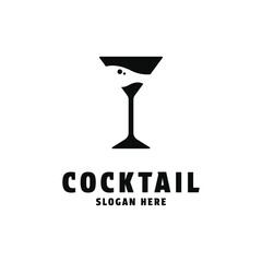 cocktail wine logo design concept idea
