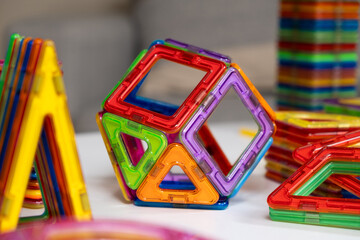 Polyhedron figure from magnetic constructor
