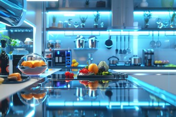 Fresh fruit displayed on a kitchen countertop, suitable for food photography or everyday use
