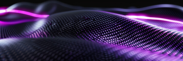 Textured carbon fiber with purple glowing streaks: Industrial and dynamic, perfect for high-tech designs or modern product displays, the carbon fiber and purple streaks create a powerful and advanced