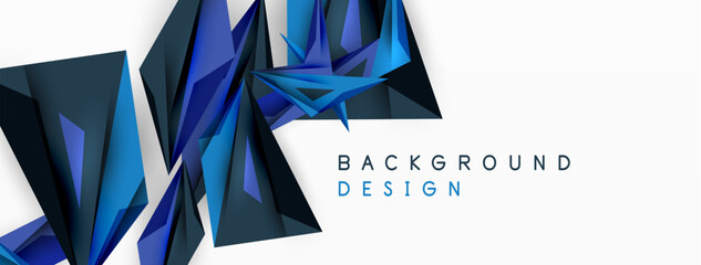 Fototapeta premium Minimal geometric abstract background. Low poly dynamic triangle design. Trendy techno business template for wallpaper, banner, background or landing