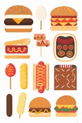 Assortment of snacks and treats on wooden sticks, perfect for parties or outdoor events
